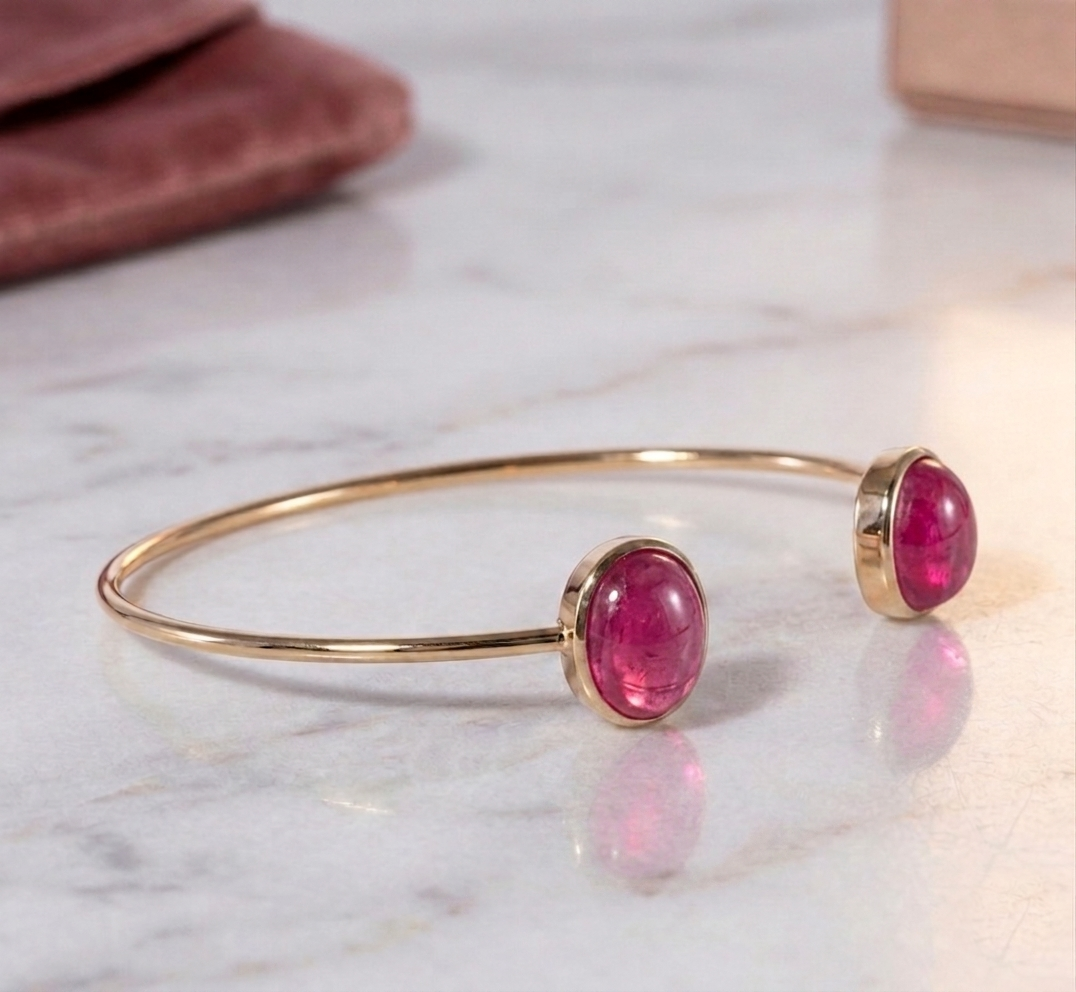 Ruby Open Cuff Bracelet - Image 2