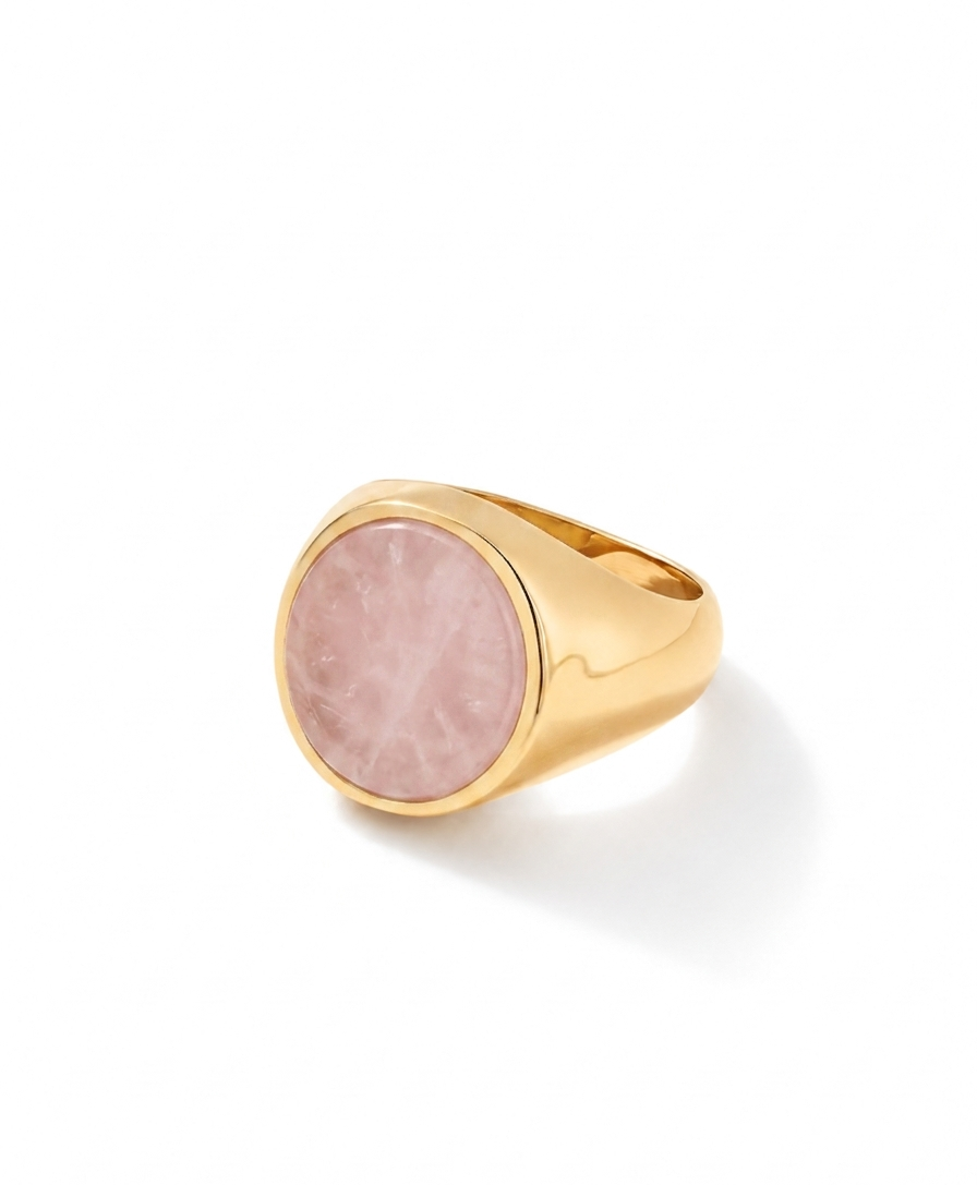 Rose Quartz Signet Ring