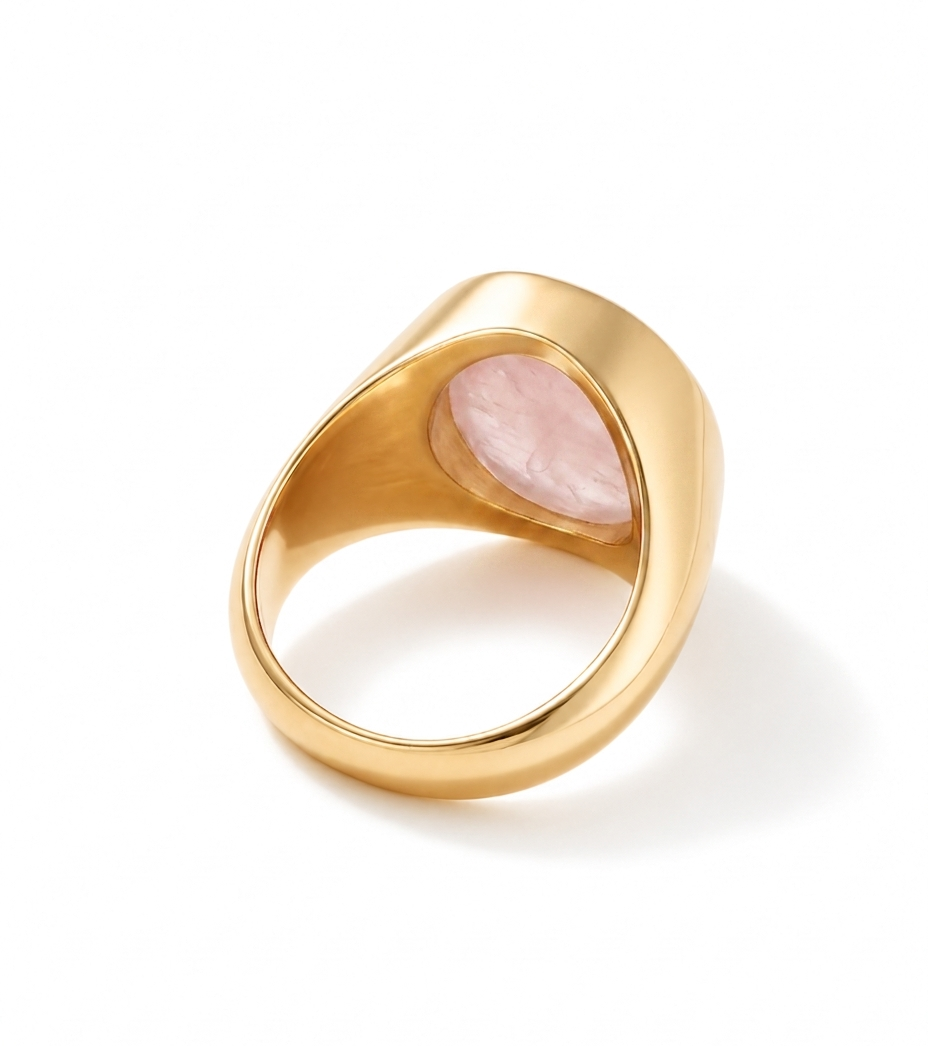 Rose Quartz Signet Ring - Image 2