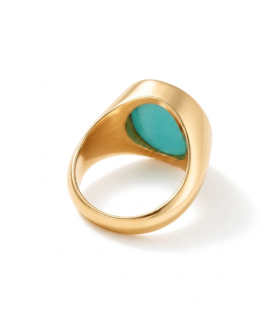 Turquoise Signet Ring - Image 2