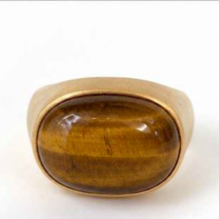 Tiger Eye Oval Boho Signet Ring