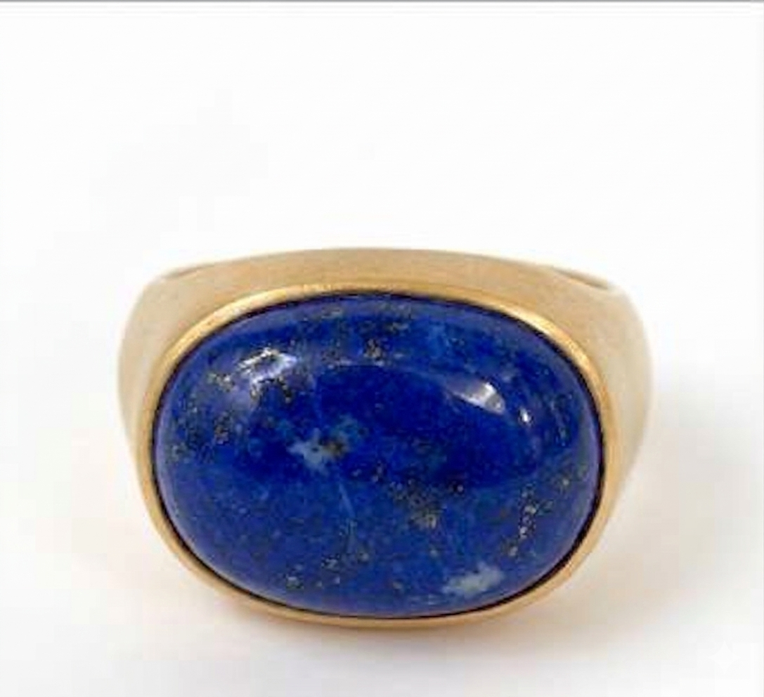 Lapis Lazuli Oval Boho Signet Ring