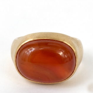 Carnelian Oval Boho Signet Ring