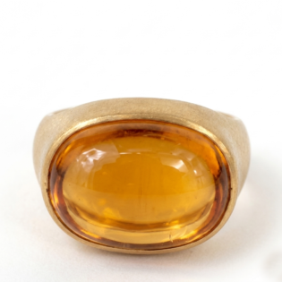 Citrine Oval Boho Signet Ring
