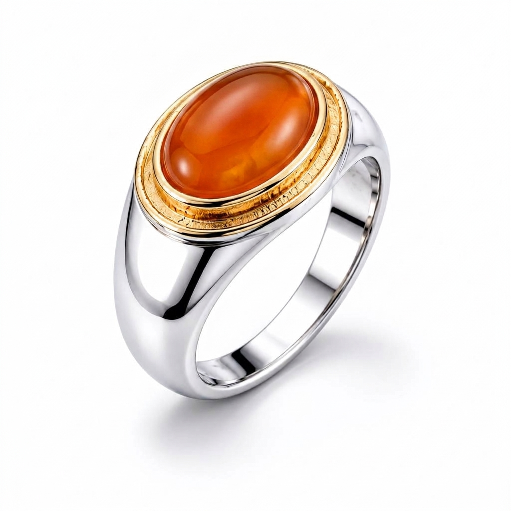 Carnelian Oval Statement Ring
