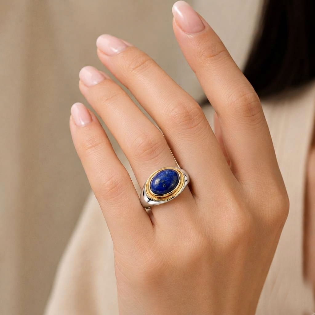 Lapis Lazuli Oval Statement Ring - Image 2