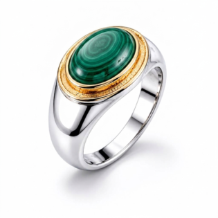 Malachite Oval Statement Ring