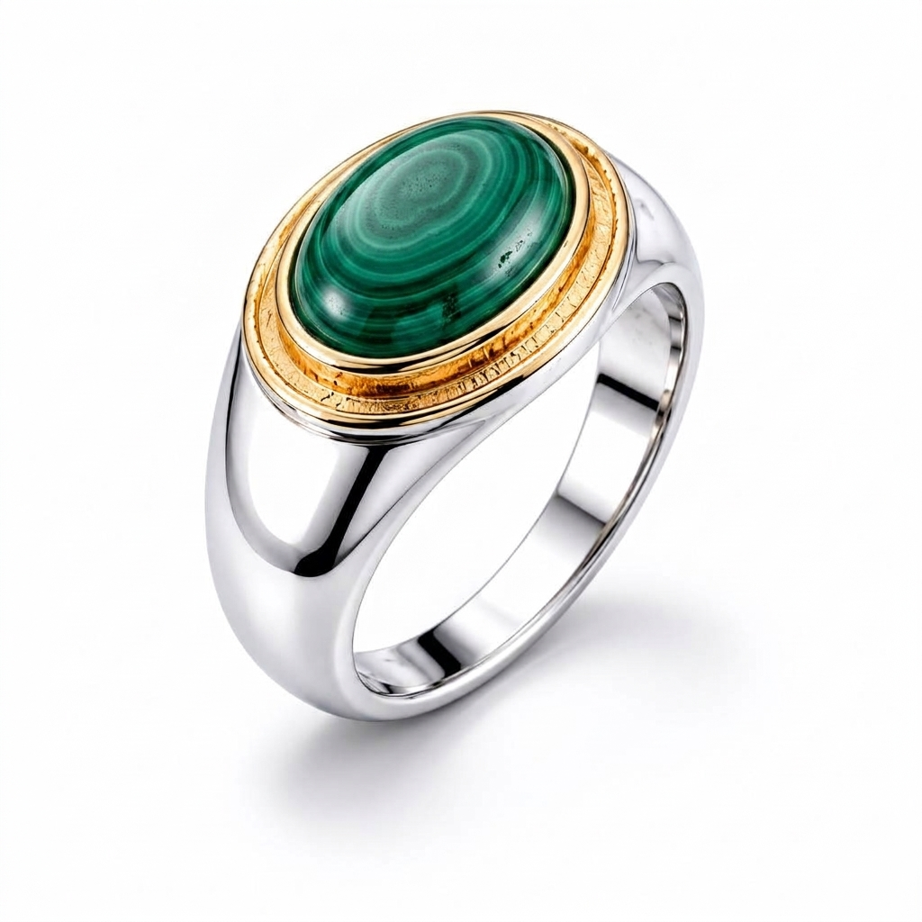 Malachite Oval Statement Ring