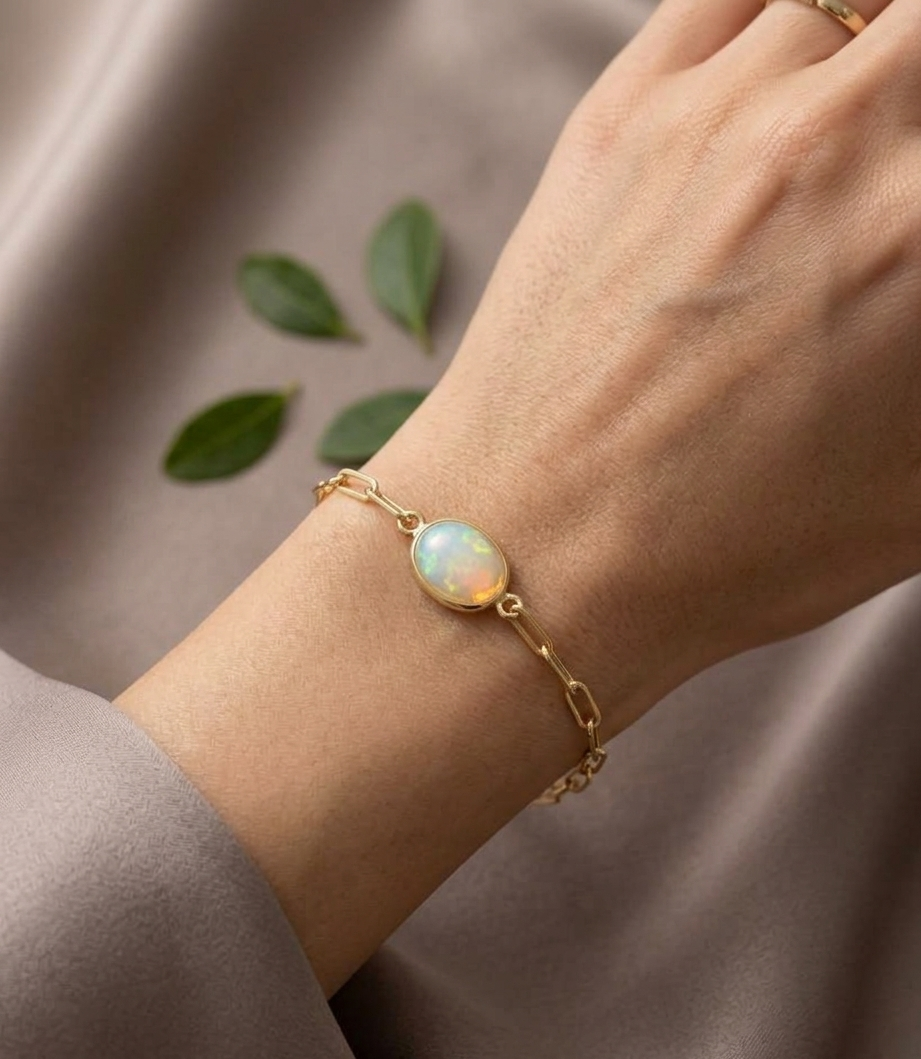 Opal Link Chain Bracelet - Image 2