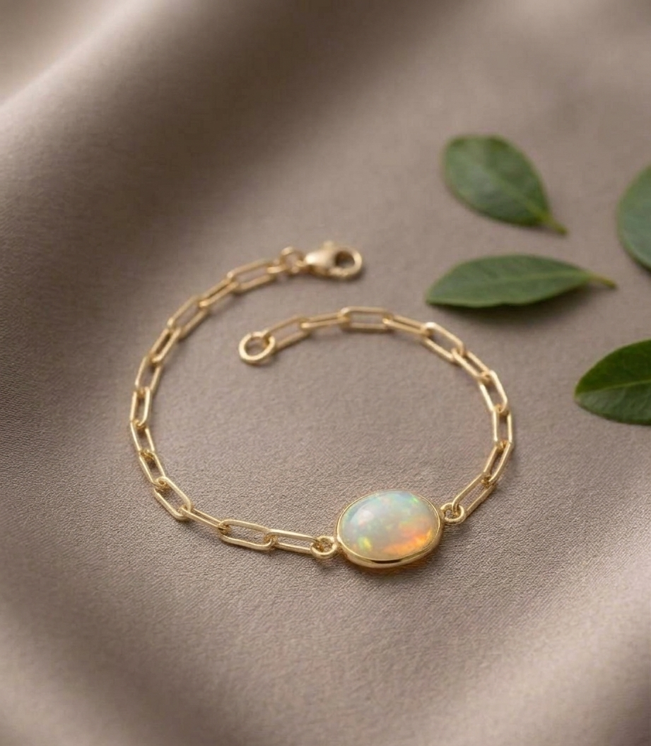 Opal Link Chain Bracelet