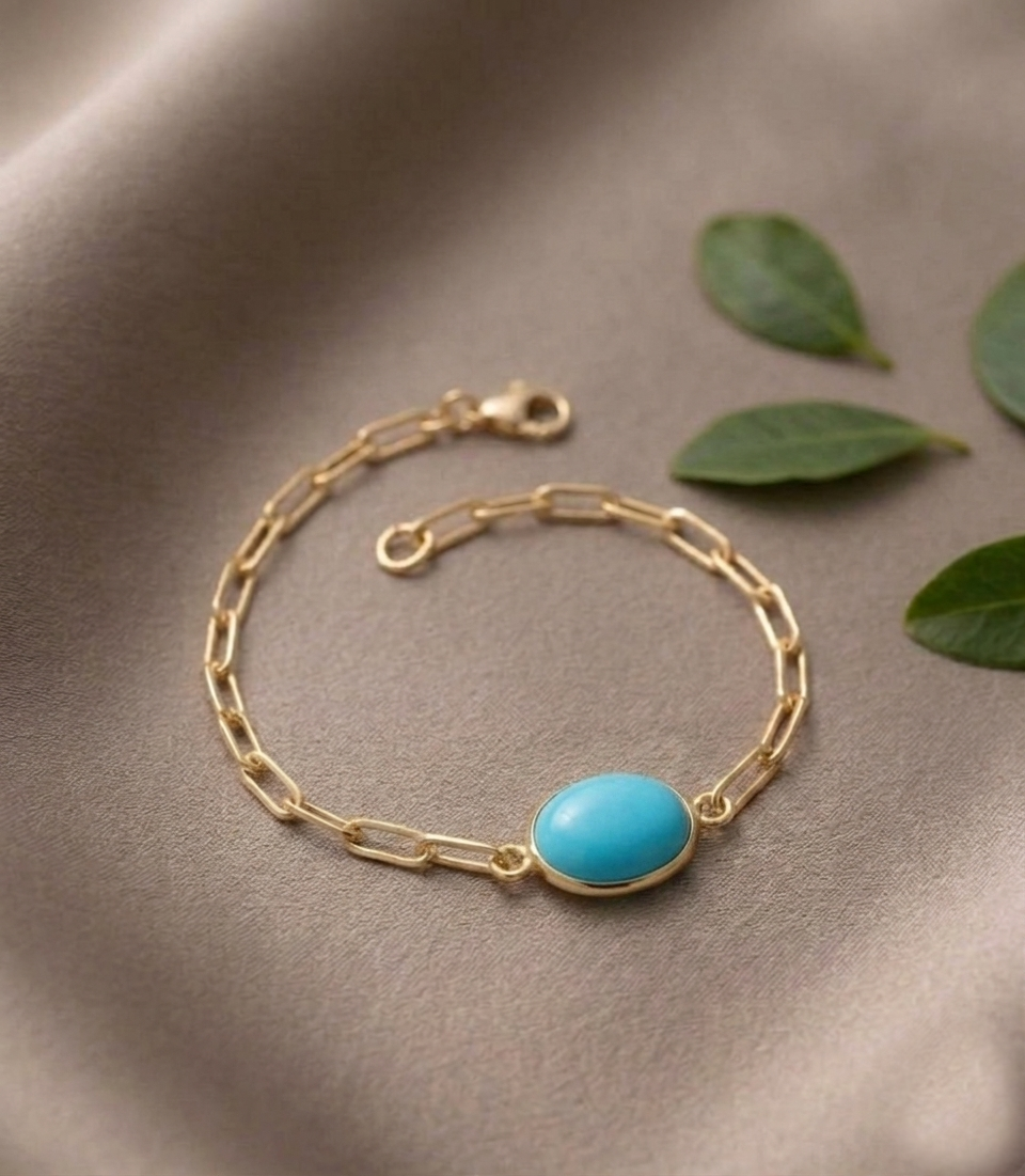 Turquoise Link Chain Bracelet