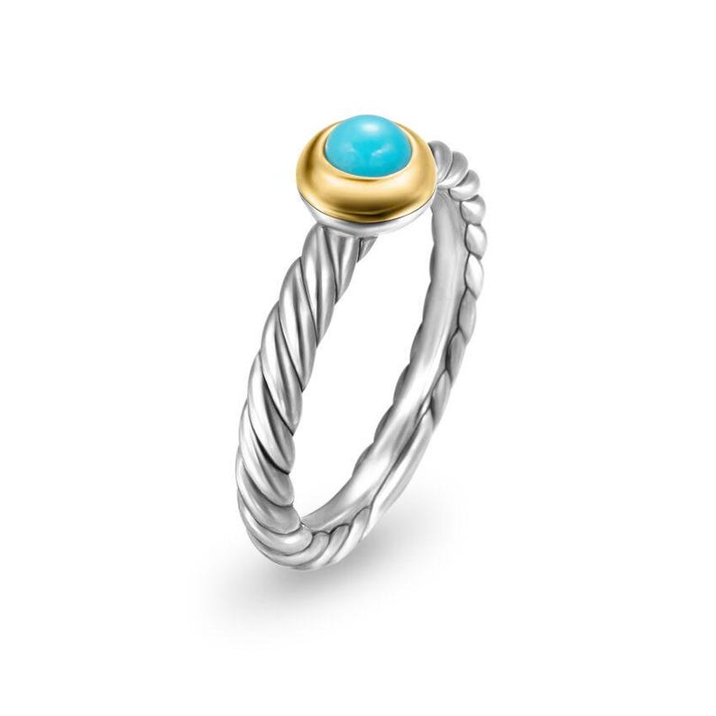 Turquoise Twisted Band Ring