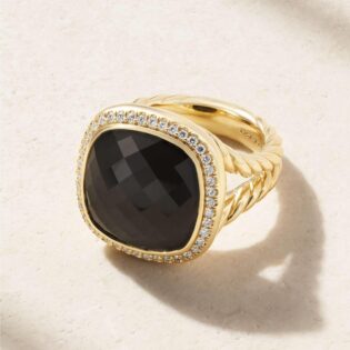 Black Onyx Ring With Moissanite