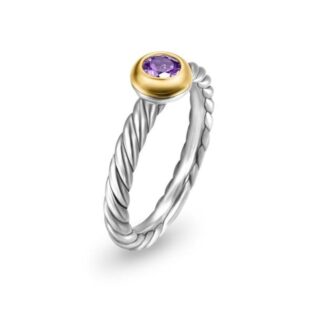 Purple Amethyst Twisted Band Ring