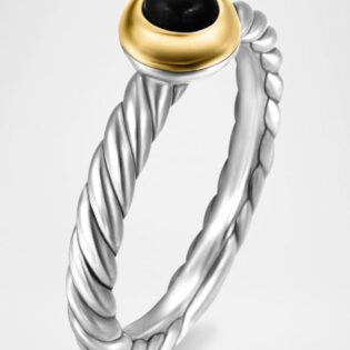 Black Onyx Twisted Band Ring