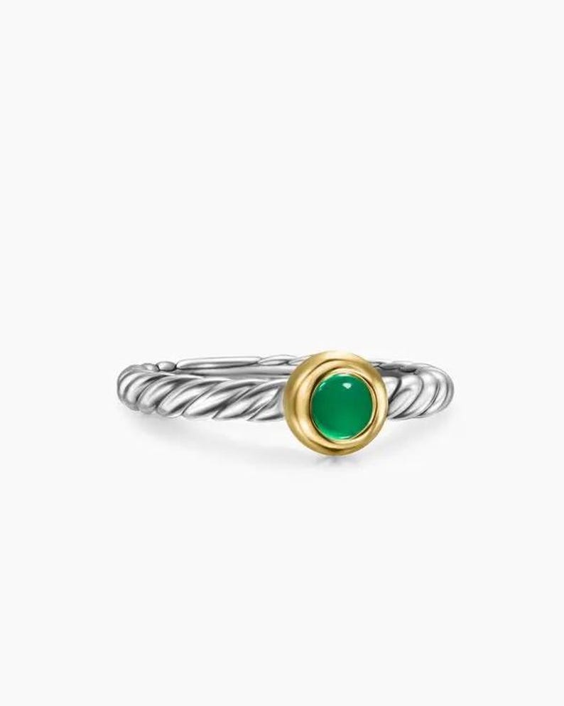 Green Onyx Twisted Band Ring