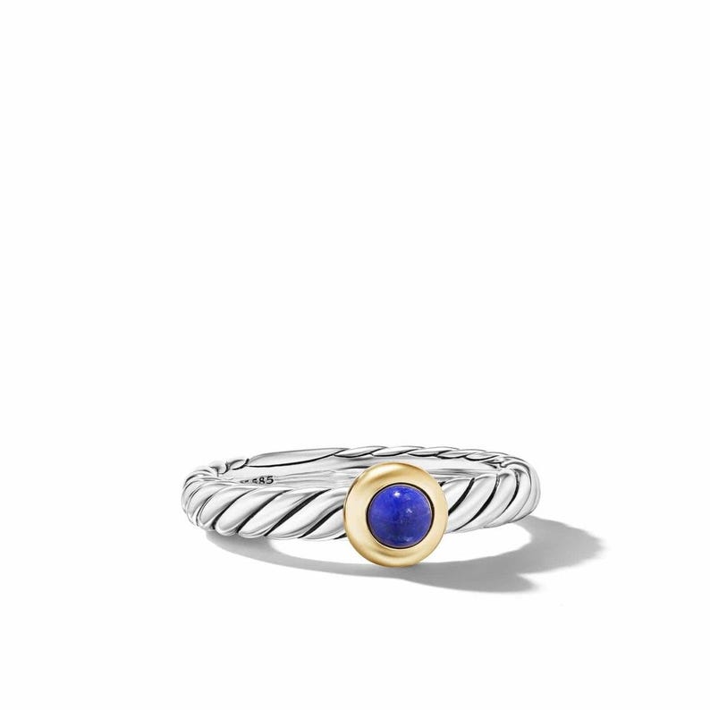 Lapis lazuli Twisted Band Ring
