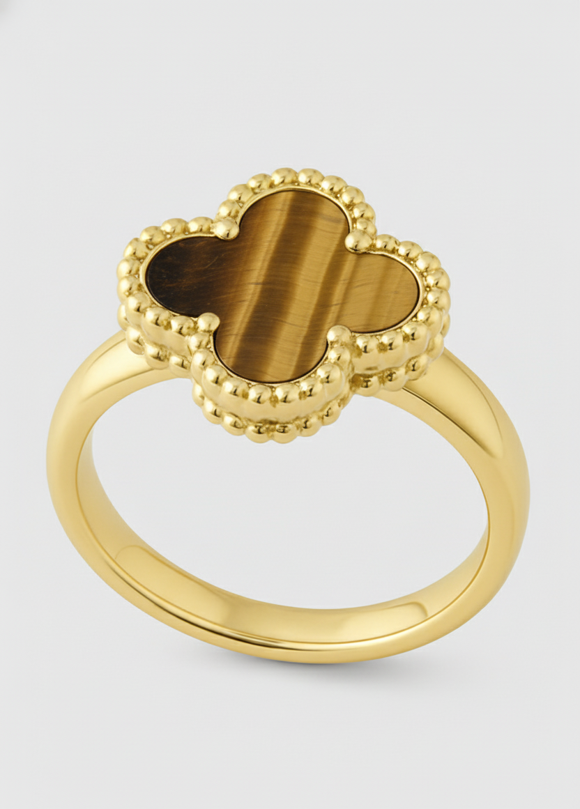 Tiger Eye Clover Ring - Image 2