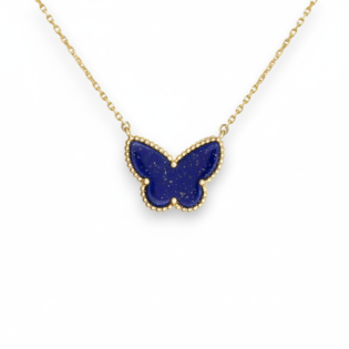 Lapis Lazuli Butterfly Pendant Necklace