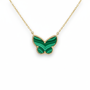 Malachite Butterfly Pendant Necklace