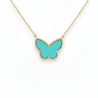 Turquoise Butterfly Pendant Necklace