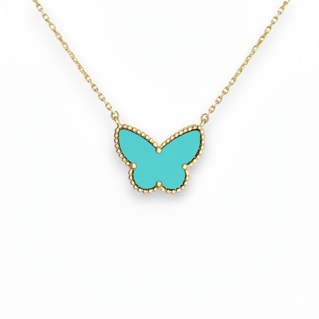 Turquoise Butterfly Pendant Necklace
