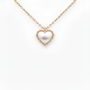 Mother Of Pearl Heart Pendant Necklace
