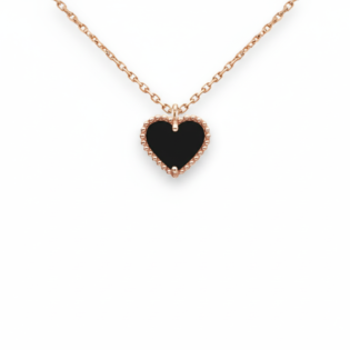 Black Onyx Heart Pendant Necklace