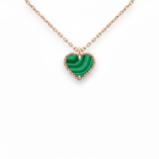 Malachite Heart Pendant Necklace
