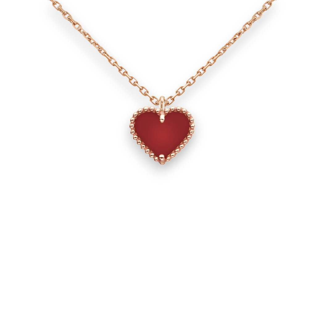 Carnelian Heart Pendant Necklace