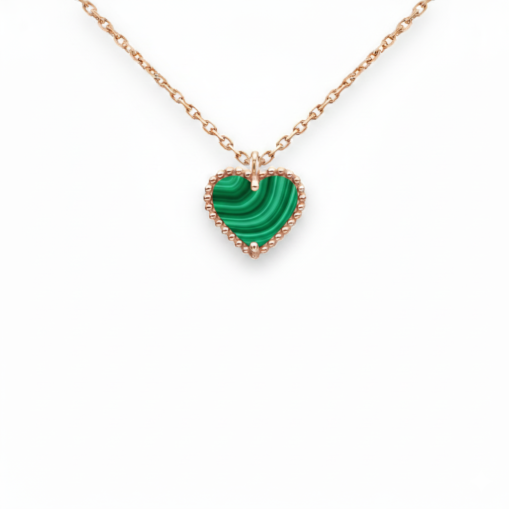 Malachite Heart Pendant Necklace