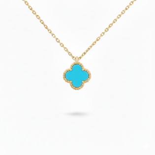 Turquoise Clover Pendant Necklace
