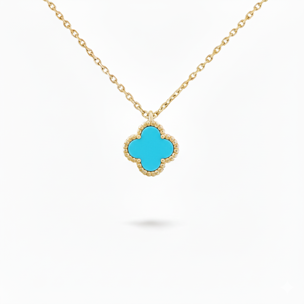 Turquoise Clover Pendant Necklace