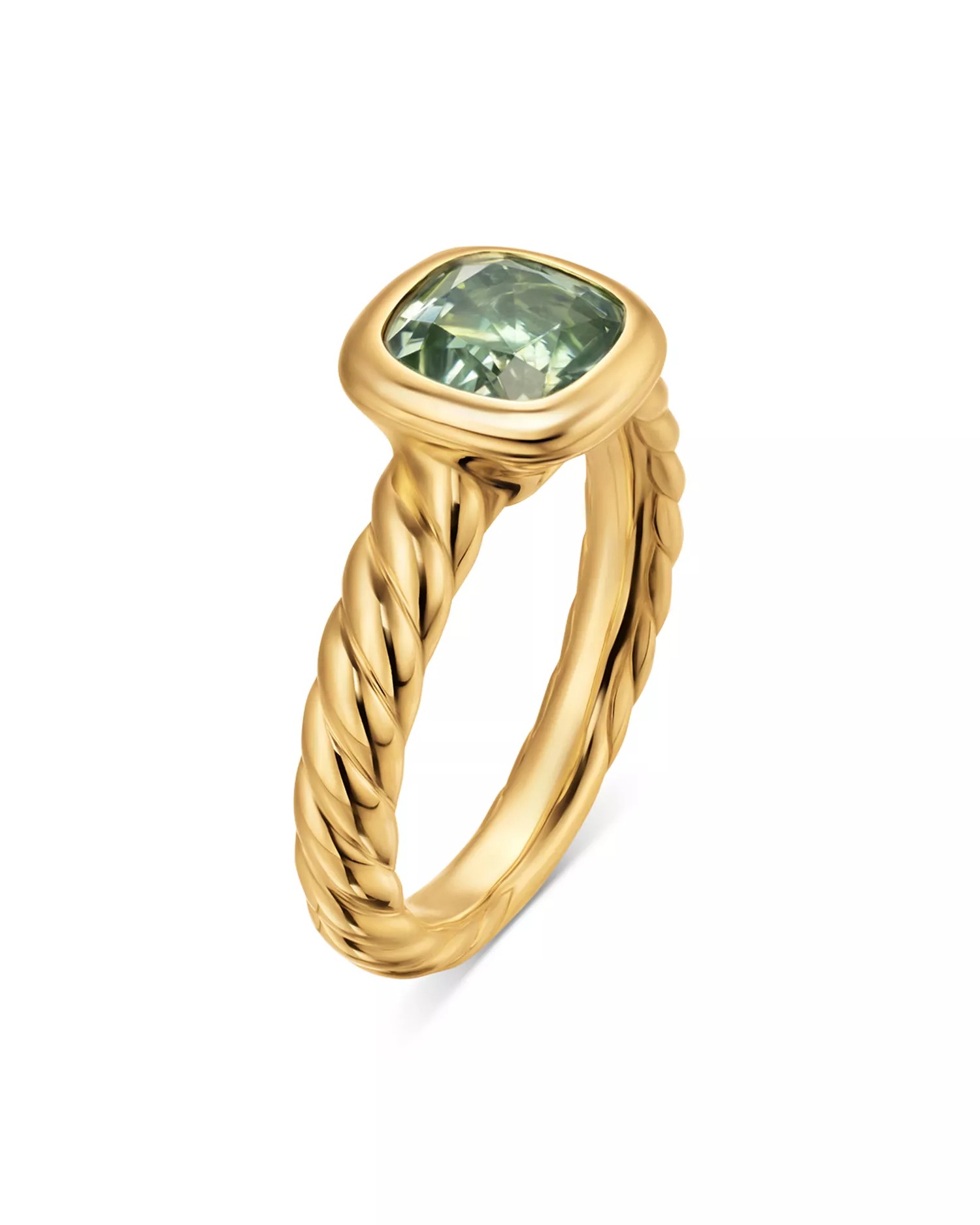 Green Amethyst Twist Cable Ring - Image 3