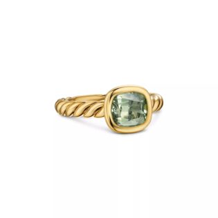 Green Amethyst Twist Cable Ring