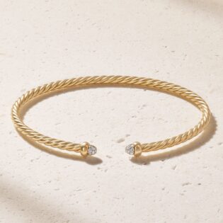 Moissanite Twisted Cable Cuff Bracelet