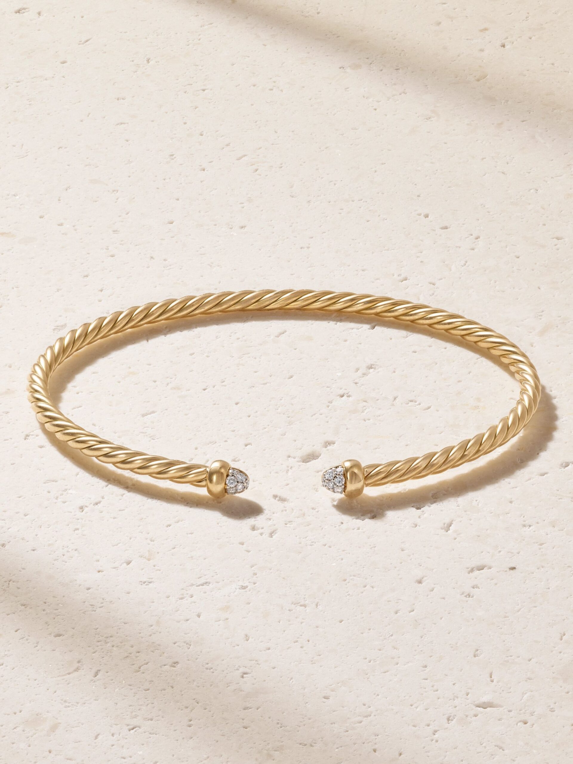 Moissanite Twisted Cable Cuff Bracelet
