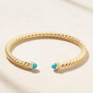 Turquoise Twisted Cable Cuff Bracelet