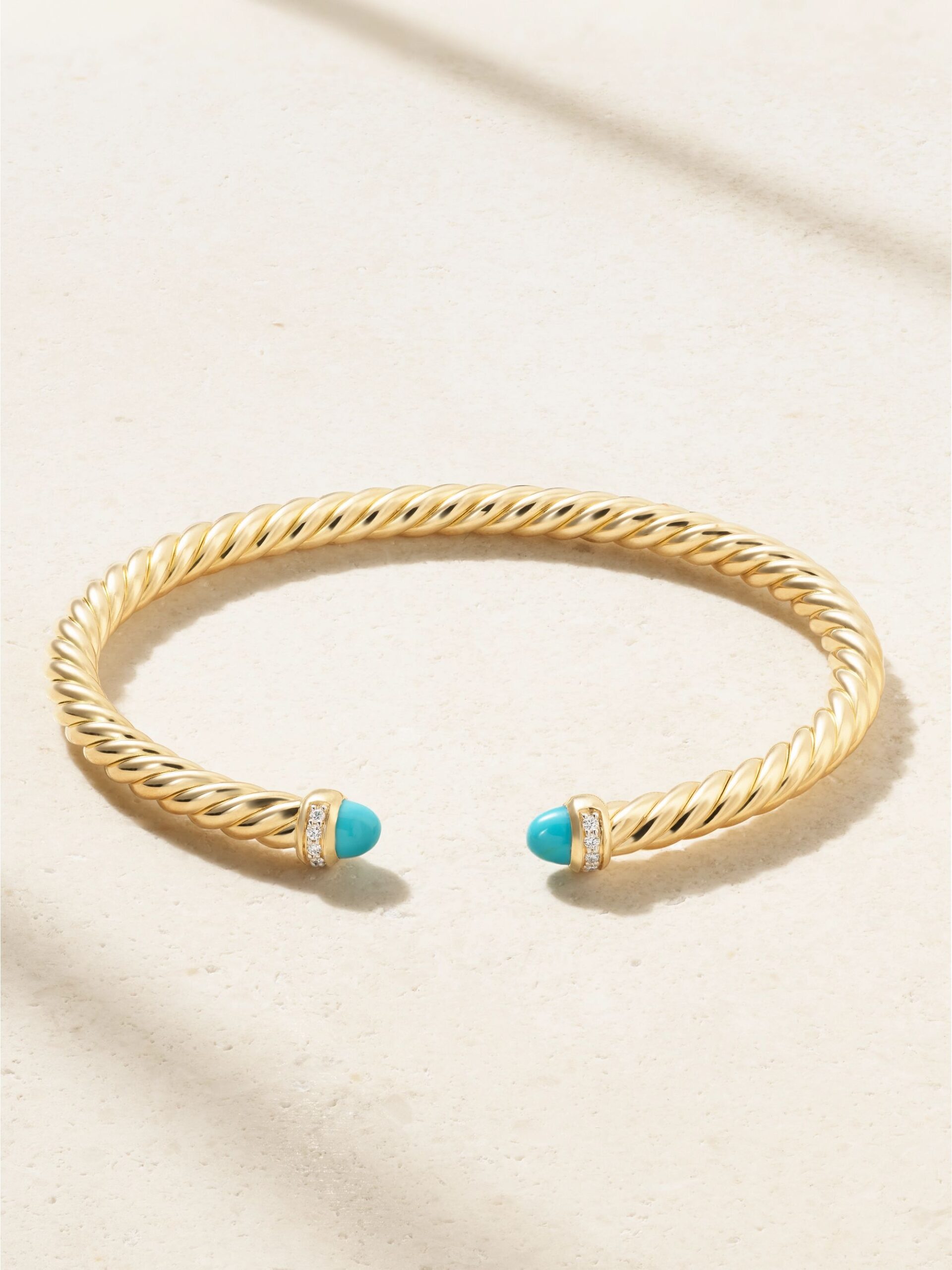 Turquoise Twisted Cable Cuff Bracelet