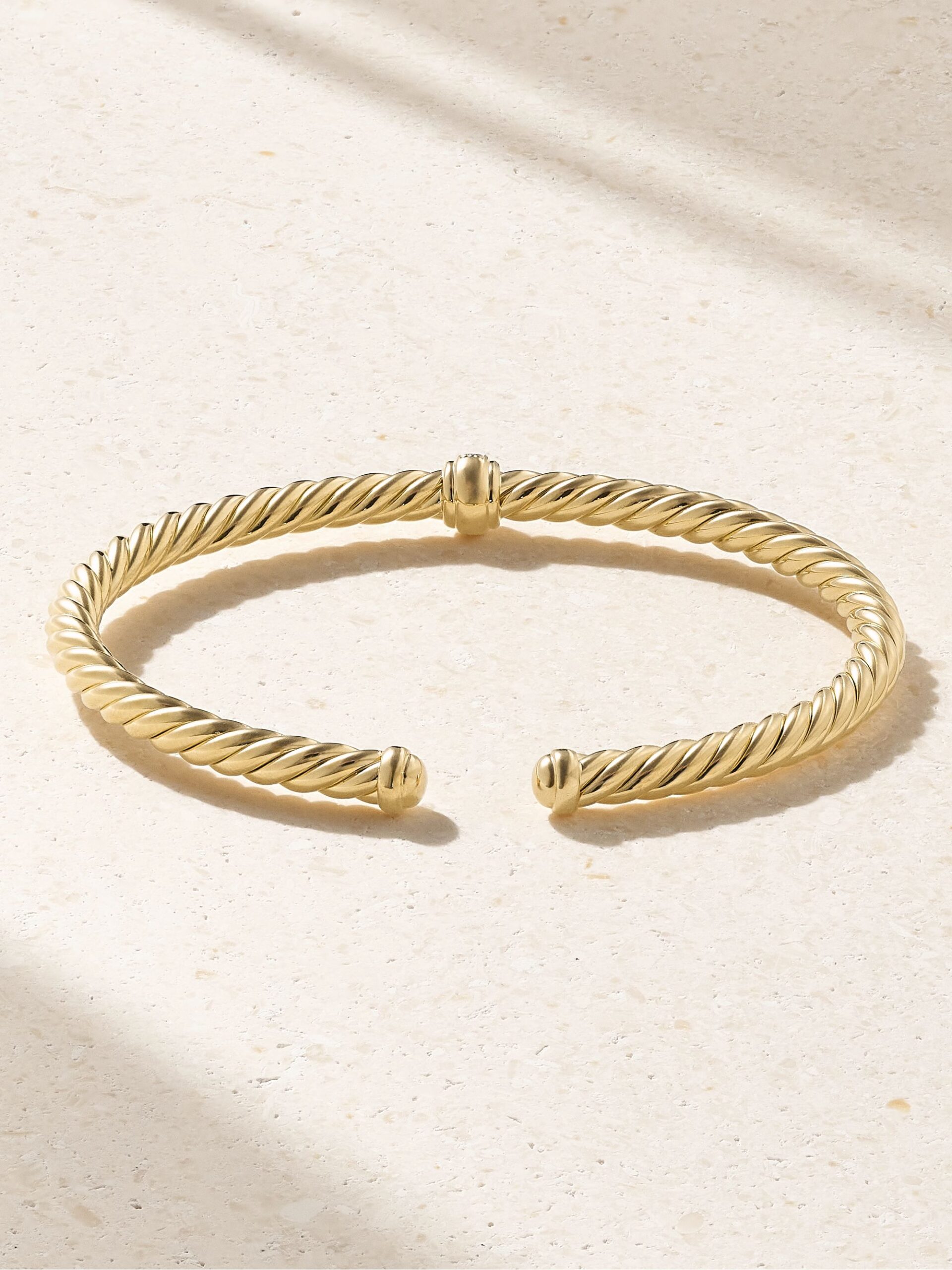 Moissanite Twisted Cable Cuff Bracelet - Image 2
