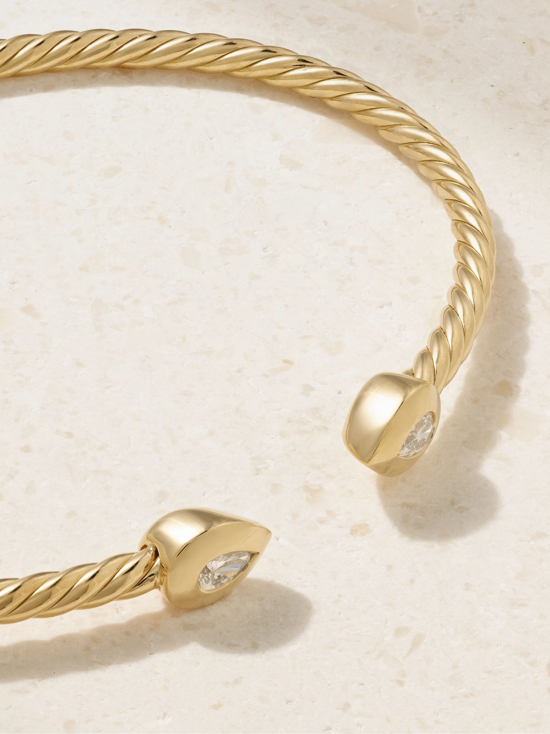 Moissanite Twisted Cable Cuff Bracelet - Image 2