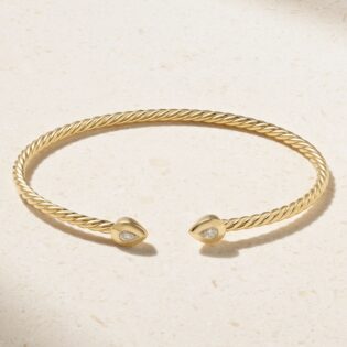 Moissanite Twisted Cable Cuff Bracelet