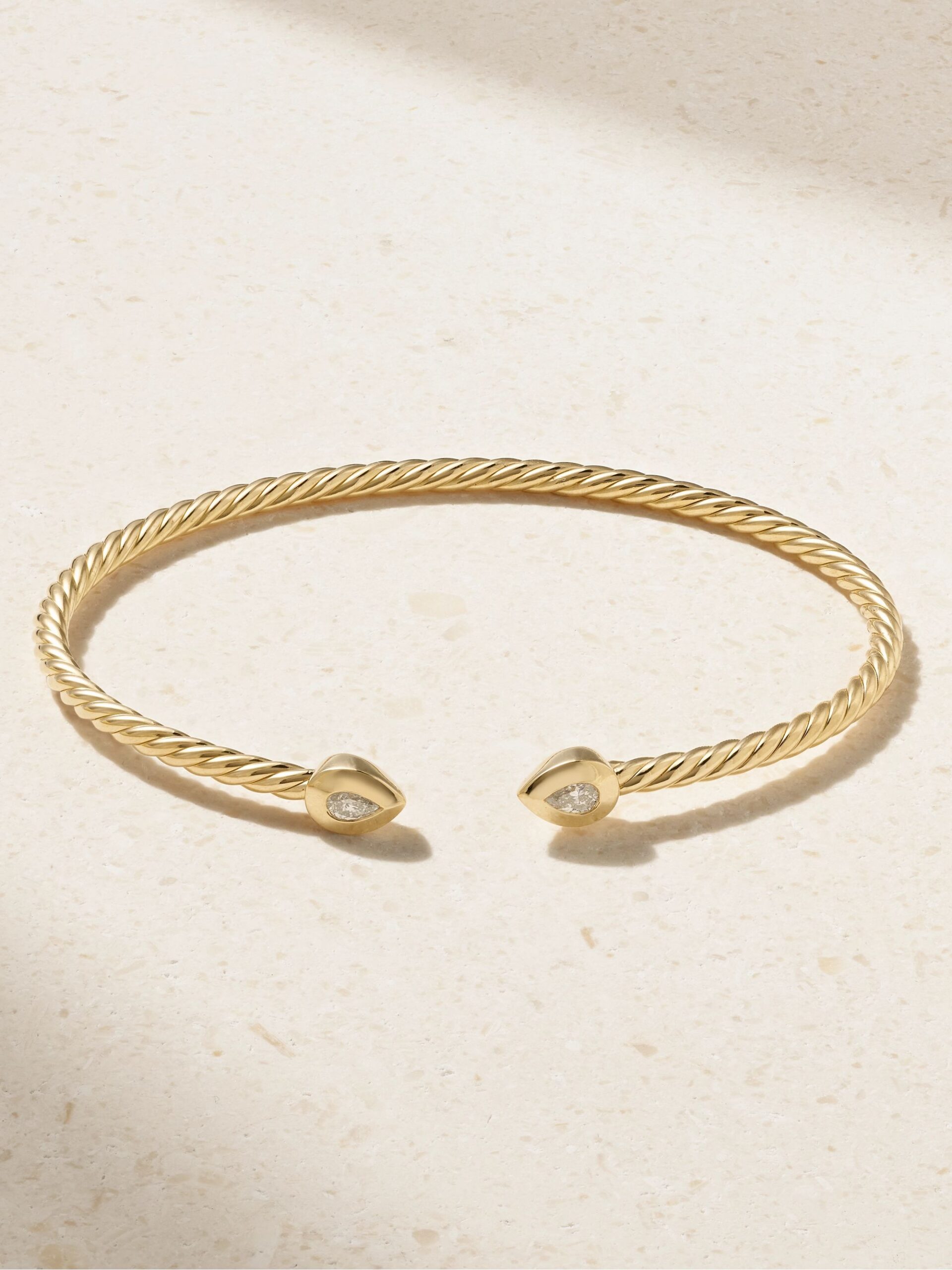 Moissanite Twisted Cable Cuff Bracelet