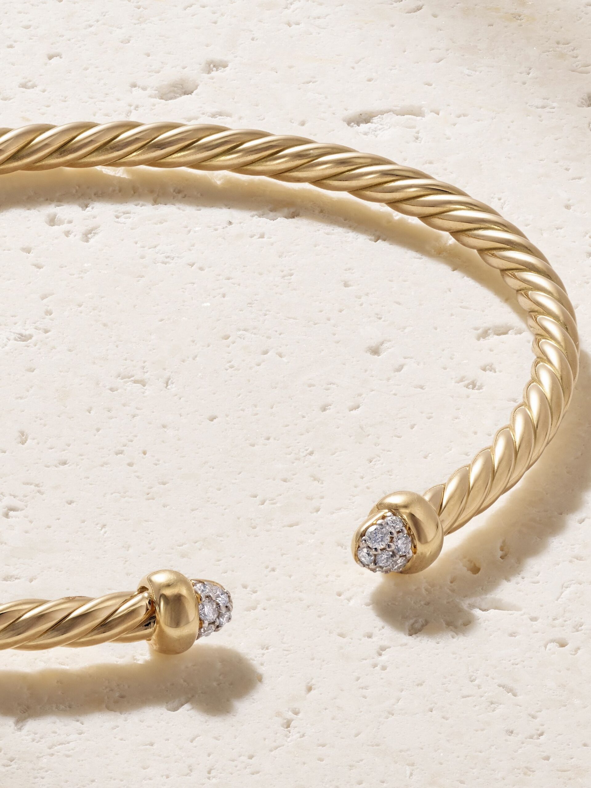 Moissanite Twisted Cable Cuff Bracelet - Image 2