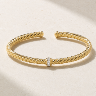 Moissanite Twisted Cable Cuff Bracelet