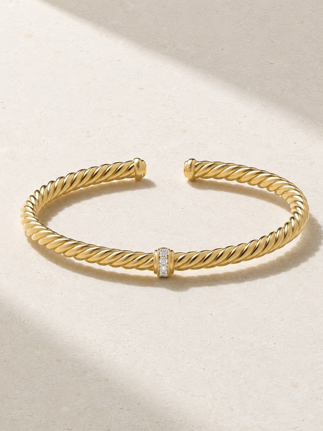 Moissanite Twisted Cable Cuff Bracelet