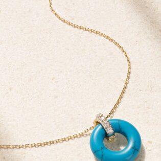 Turquoise Donut Pendant Necklace
