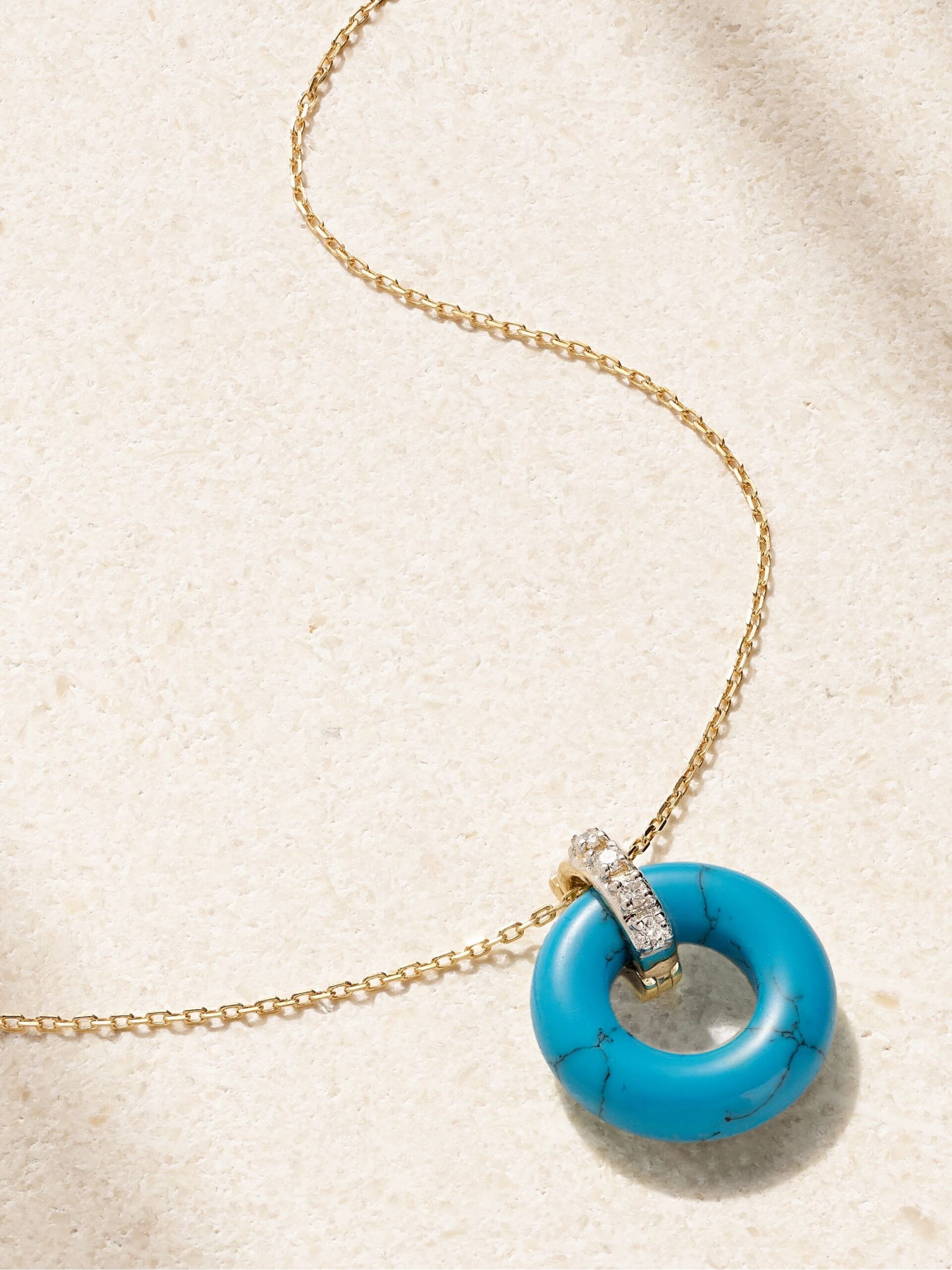 Turquoise Donut Pendant Necklace