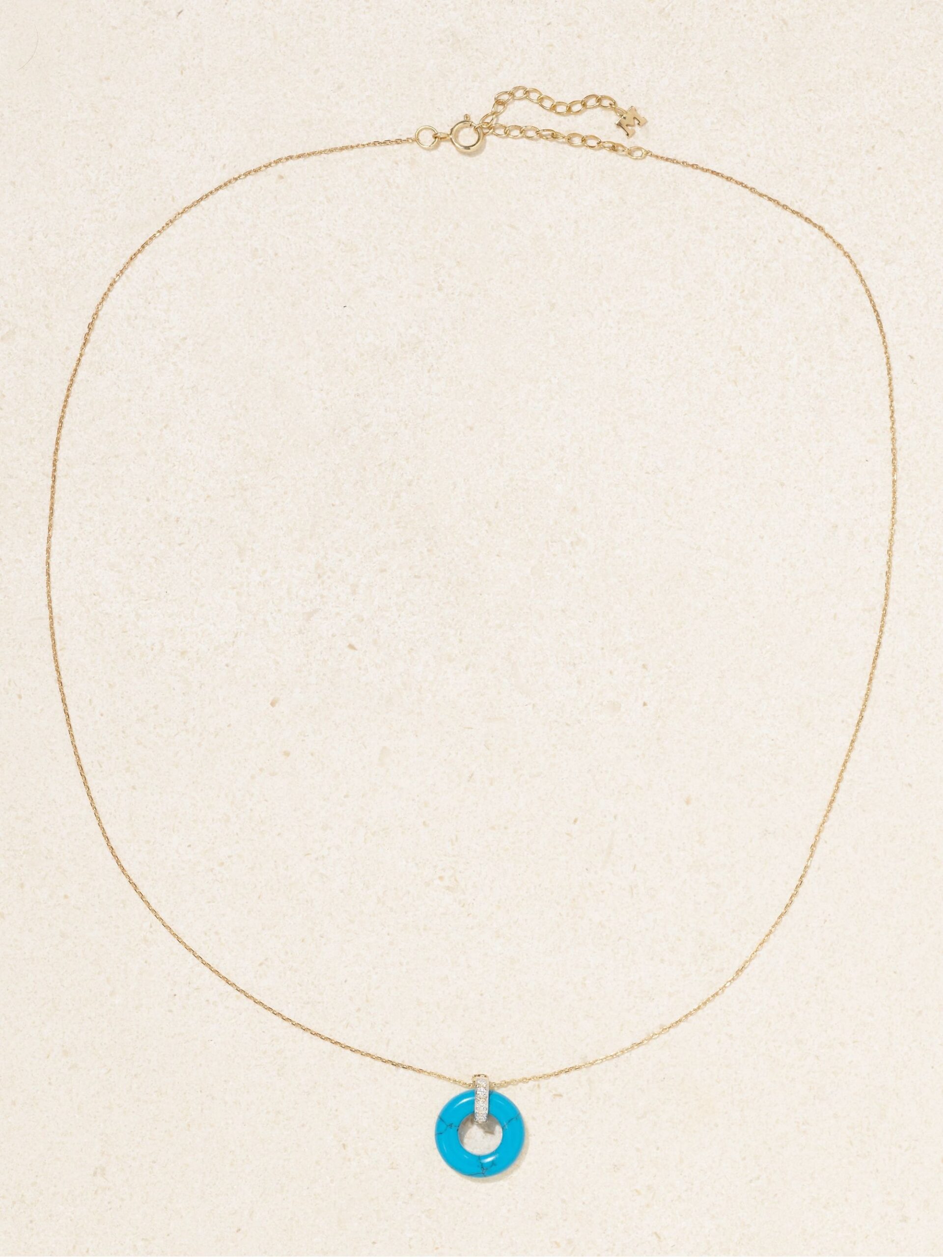 Turquoise Donut Pendant Necklace - Image 2