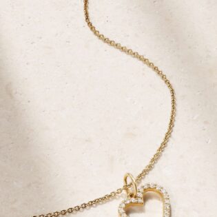 Malachite And Moissanite Split Heart Pendant Necklace